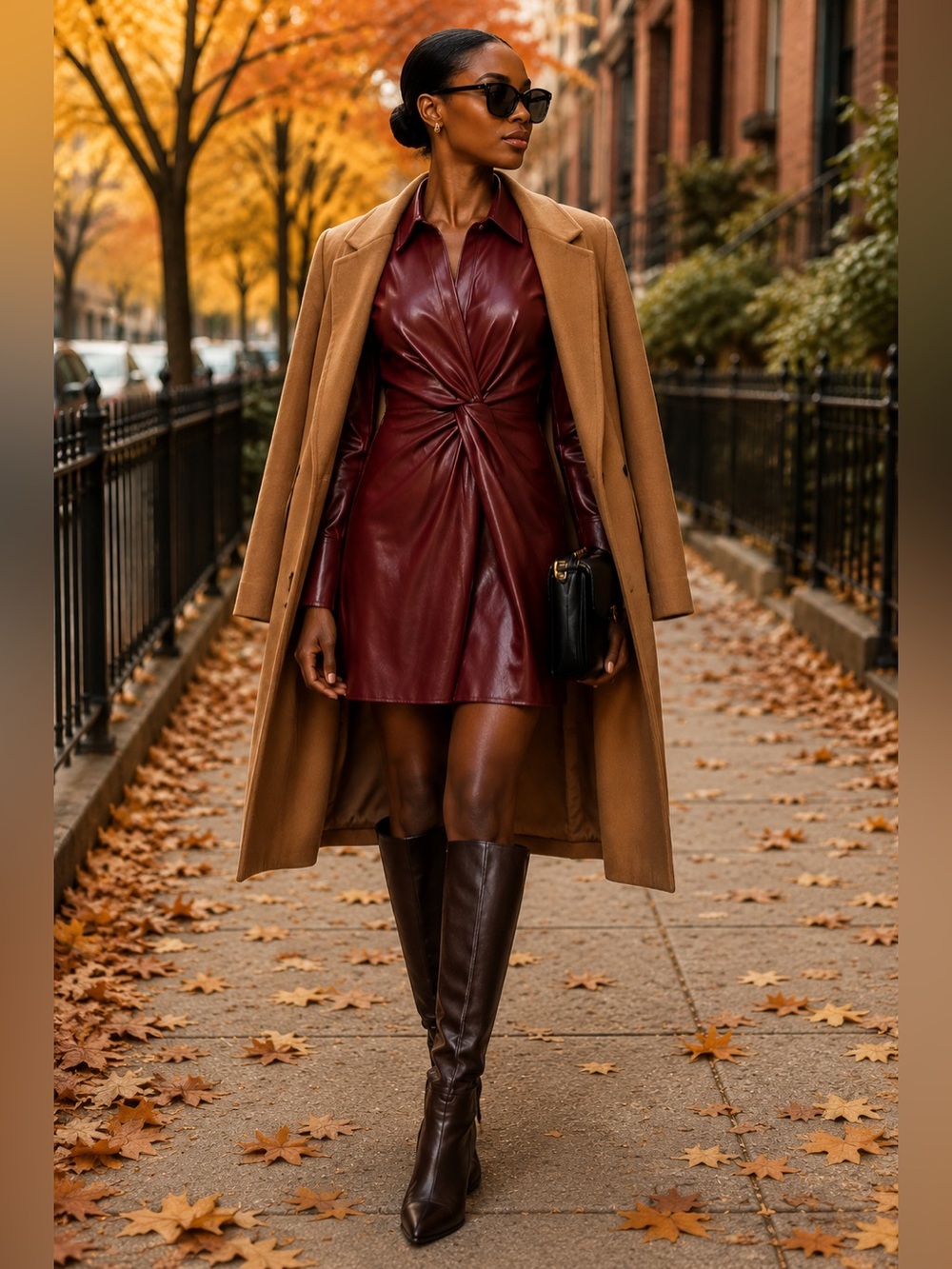 NWT cinq a sept faux leather McKenna Dress size 4 video sold out neiman marcus